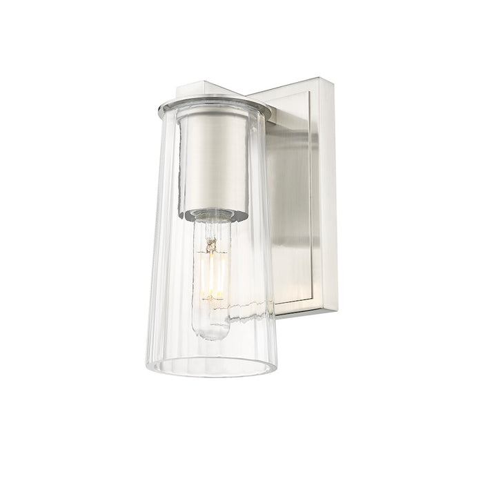 Z-Lite Titus 1 Light 4.5" Wall Sconce, Brushed Nickel/Clear