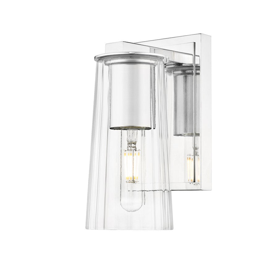 Z-Lite Titus 1 Light 4.5" Wall Sconce, Chrome/Clear - 826-1S-CH