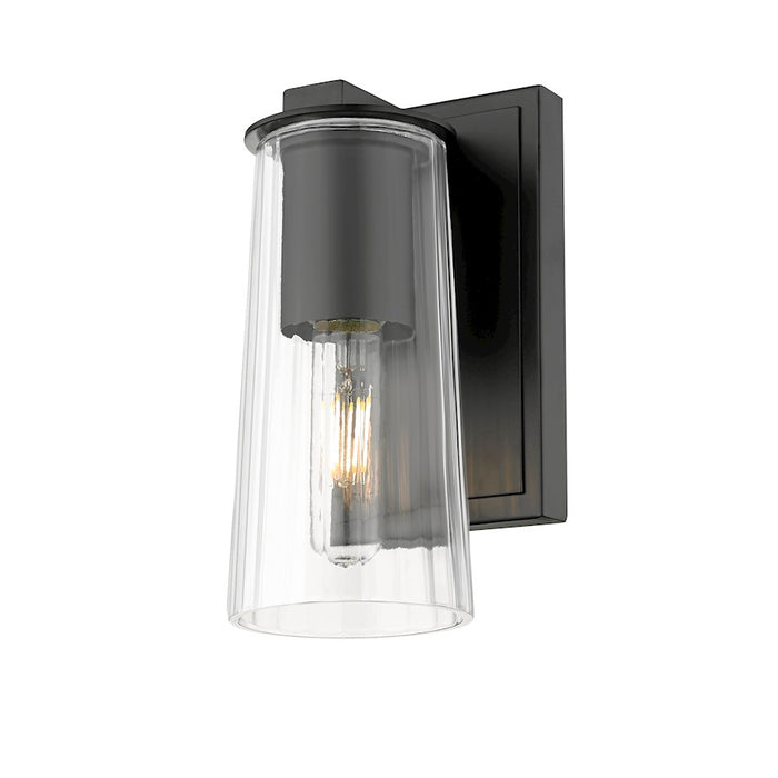 Z-Lite Titus 1 Light 4.5" Wall Sconce, Matte Black/Clear