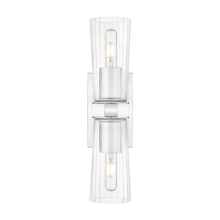 Z-Lite Titus 2 Light 4.5" Wall Sconce, Chrome/Clear