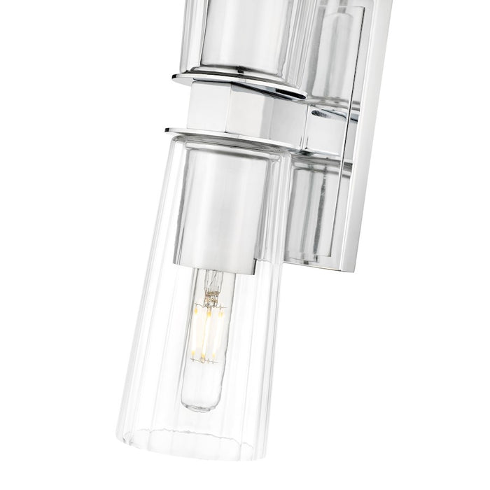 Z-Lite Titus 2 Light 4.5" Wall Sconce, Chrome/Clear