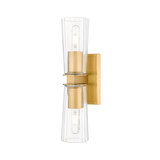 Z-Lite Titus 2 Light 4.5" Wall Sconce, Modern Gold/Clear - 826-2S-MGLD