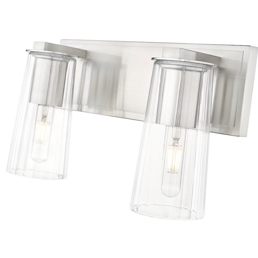 2 Light 16" Bathroom Vanity Light, Brushed Nickel