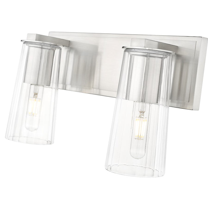 Z-Lite Titus 2 Light 16" Vanity, Brushed Nickel/Clear