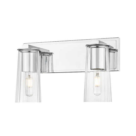 Z-Lite Titus 2 Light 16" Vanity, Chrome/Clear - 826-2V-CH