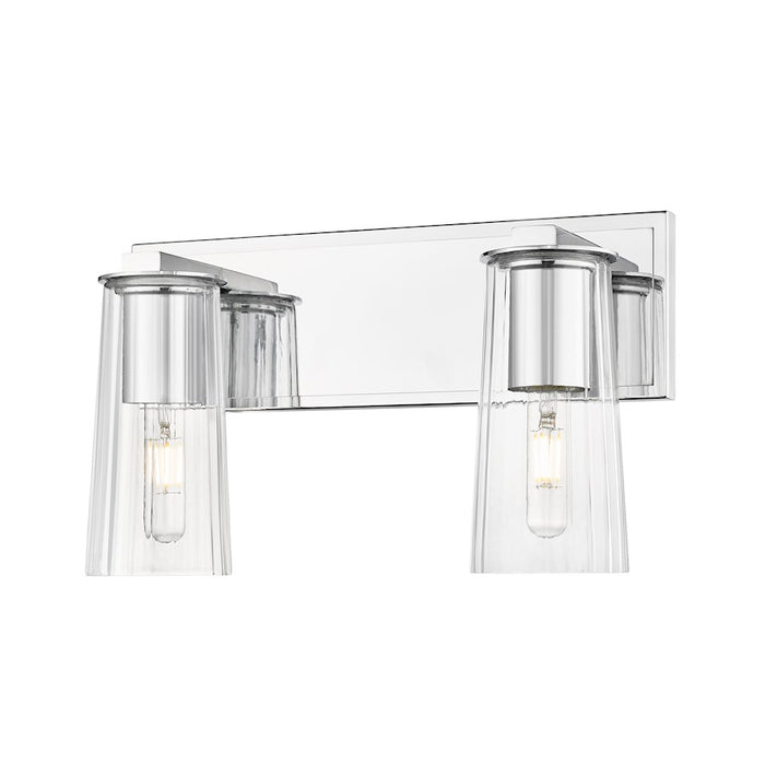 Z-Lite Titus 2 Light 16" Vanity, Chrome/Clear - 826-2V-CH