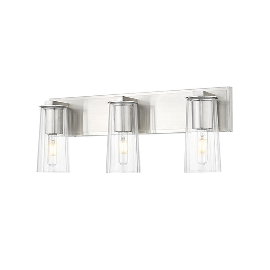 Z-Lite Titus 3 Light 24" Vanity, Brushed Nickel/Clear - 826-3V-BN