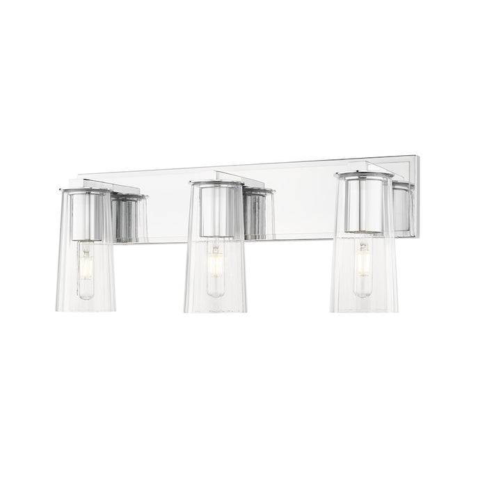 Z-Lite Titus 3 Light 24" Vanity, Chrome/Clear - 826-3V-CH