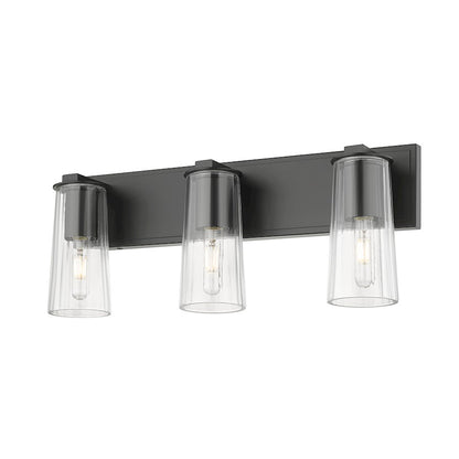 3 Light 24" Bathroom Vanity Light, Matte Black