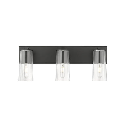 3 Light 24" Bathroom Vanity Light, Matte Black