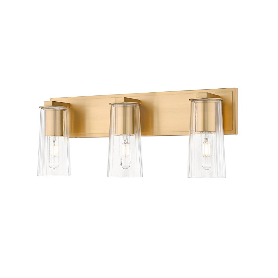 Z-Lite Titus 3 Light 24" Vanity, Modern Gold/Clear - 826-3V-MGLD