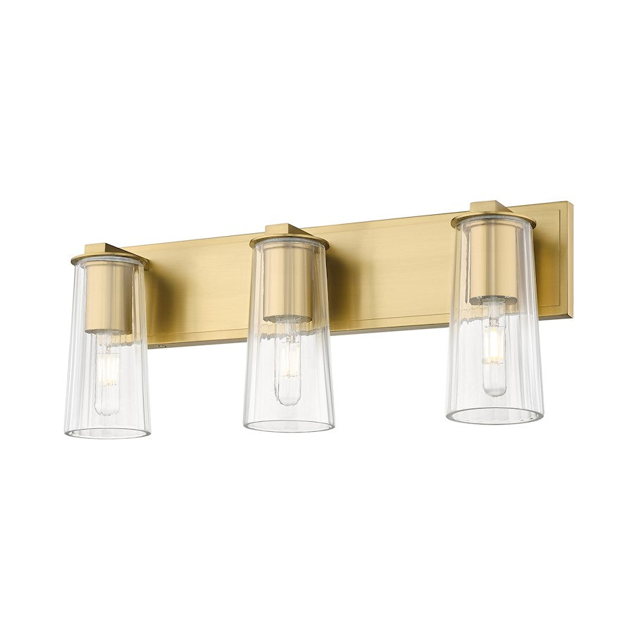 3 Light 24" Bathroom Vanity Light, Modern Gold