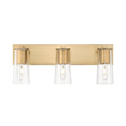 3 Light 24" Bathroom Vanity Light, Modern Gold