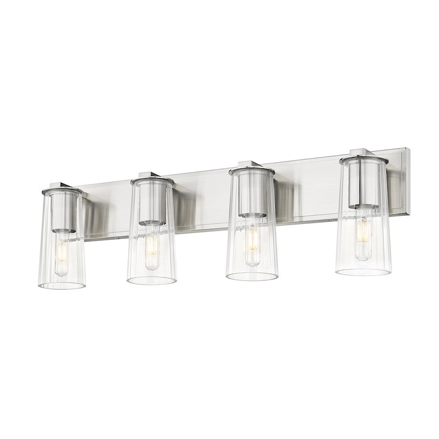 4 Light 32" Bathroom Vanity Light, Brushed Nickel