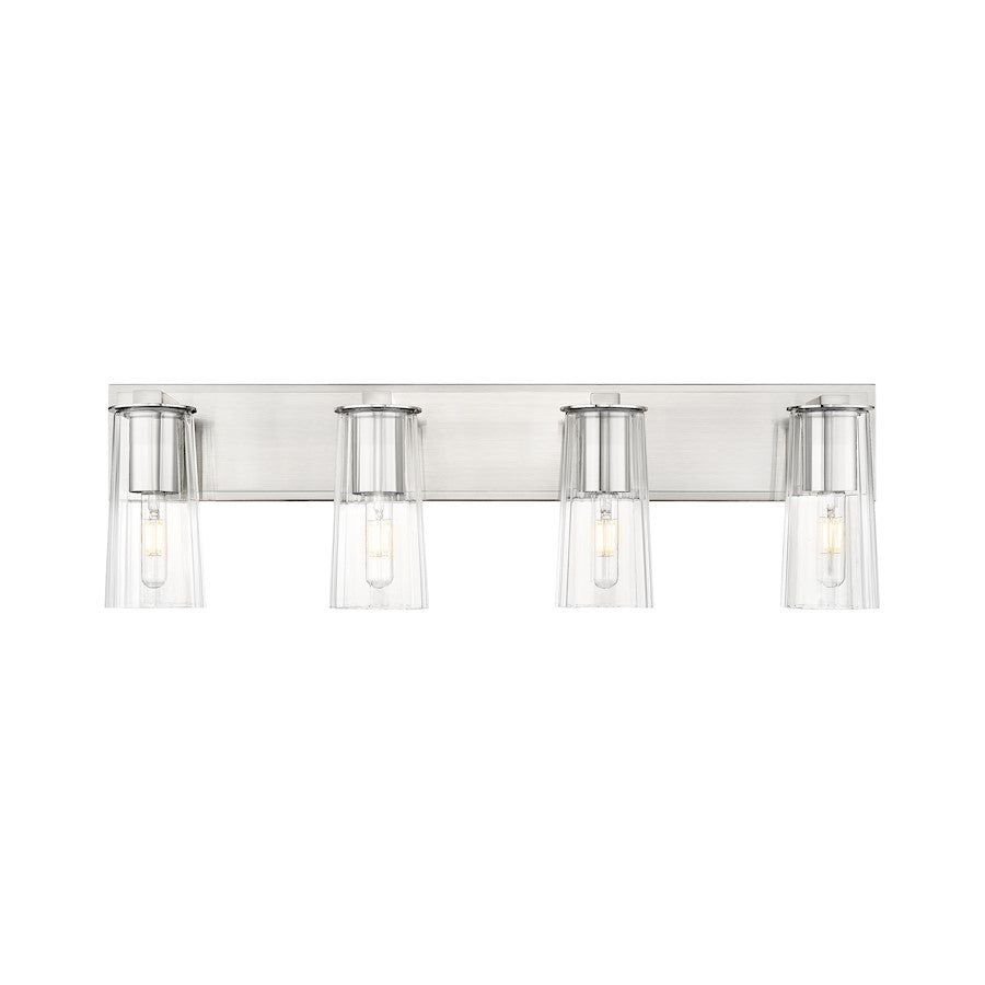 4 Light 32" Bathroom Vanity Light, Brushed Nickel