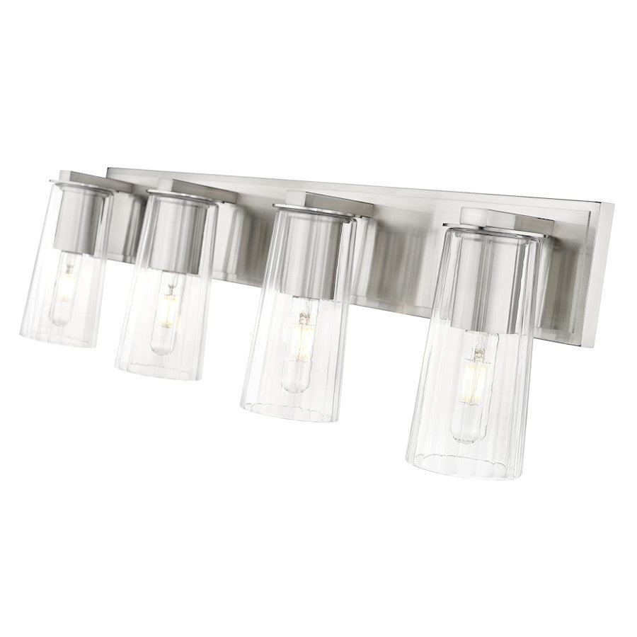 4 Light 32" Bathroom Vanity Light, Brushed Nickel