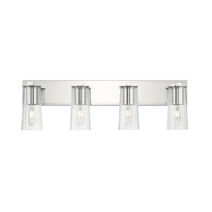 4 Light 32" Bathroom Vanity Light, Chrome