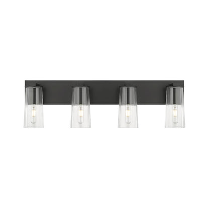 4 Light 32" Bathroom Vanity Light, Matte Black