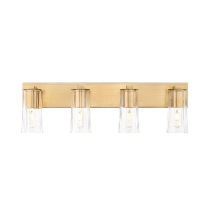 Z-Lite Titus 4 Light 32" Vanity, Modern Gold/Clear