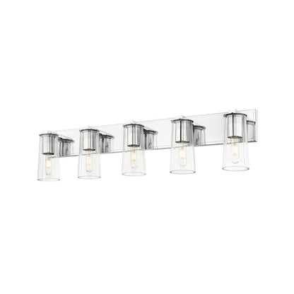 5 Light 40" Bathroom Vanity Light, Chrome