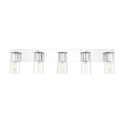 5 Light 40" Bathroom Vanity Light, Chrome