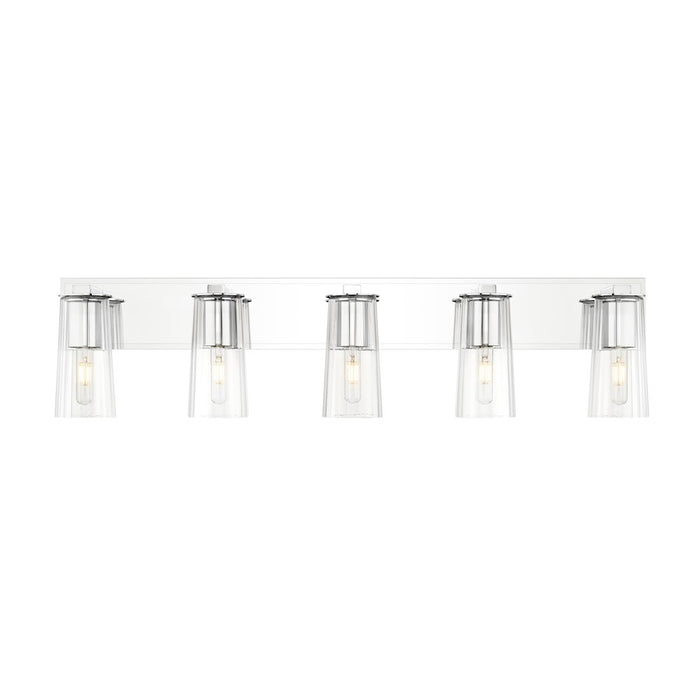 Z-Lite Titus 5 Light 40" Vanity, Chrome/Clear