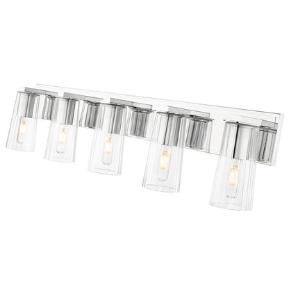 5 Light 40" Bathroom Vanity Light, Chrome