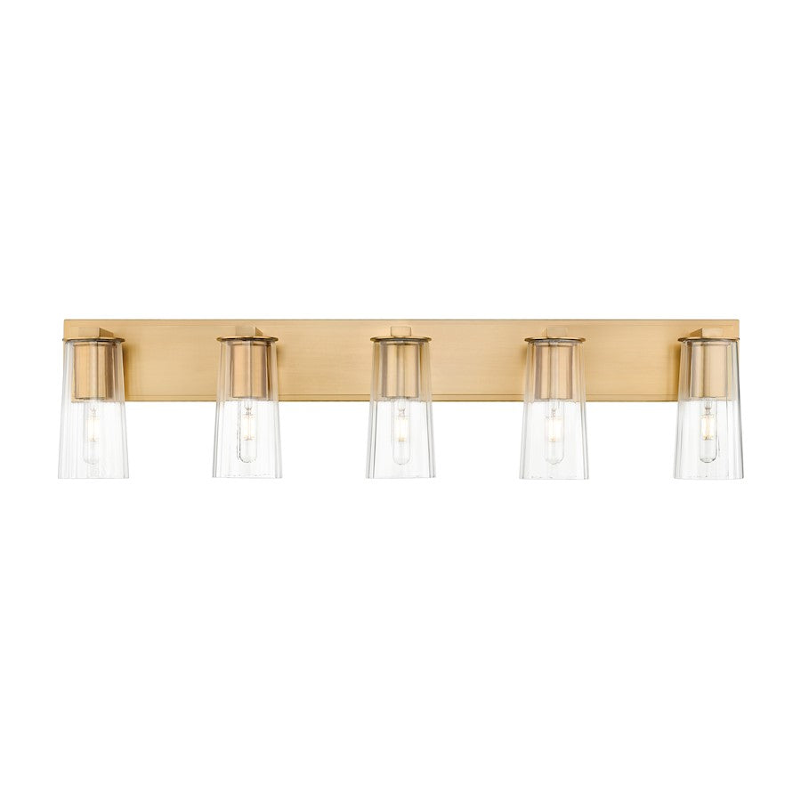 5 Light 40" Bathroom Vanity Light, Modern Gold