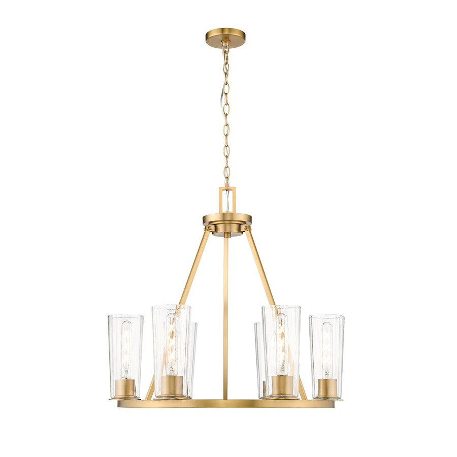 Z-Lite Titus 6 Light 26" Chandelier, Modern Gold/Clear - 826-6MGLD