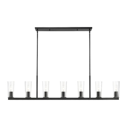 7 Light 5" Linear Chandelier, Matte Black