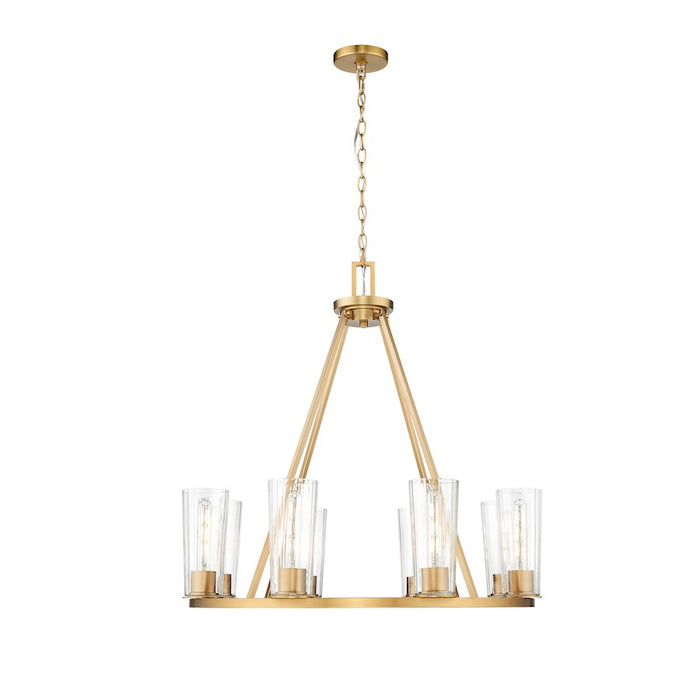 Z-Lite Titus 8 Light 33" Chandelier, Modern Gold/Clear - 826-8MGLD