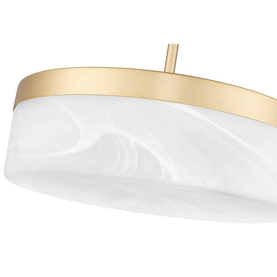 Z-Lite Renaud 1 Light 13" Pendant, Modern Gold/Feathered White