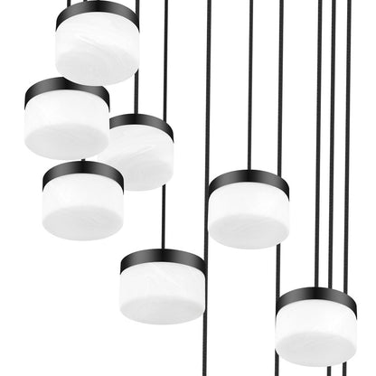 Z-Lite Renaud 11Lt Chandelier, Matte Black/Feathered White
