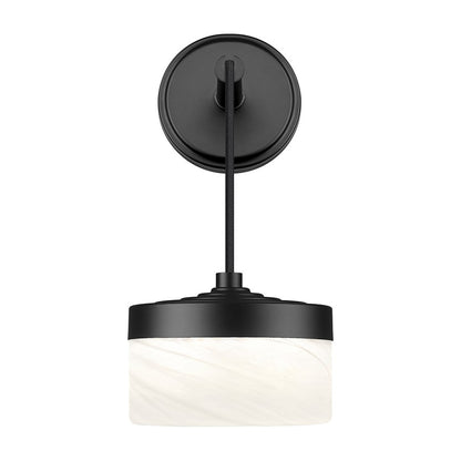 Z-Lite Renaud 1 Light Wall Sconce, Matte Black/Feathered White