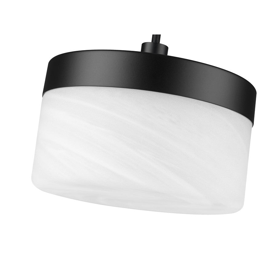 Z-Lite Renaud 1 Light Wall Sconce, Matte Black/Feathered White