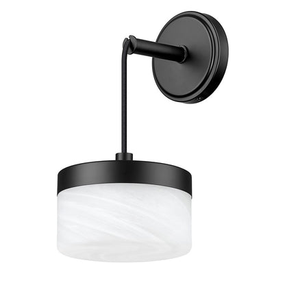 Z-Lite Renaud 1 Light Wall Sconce, Matte Black/Feathered White