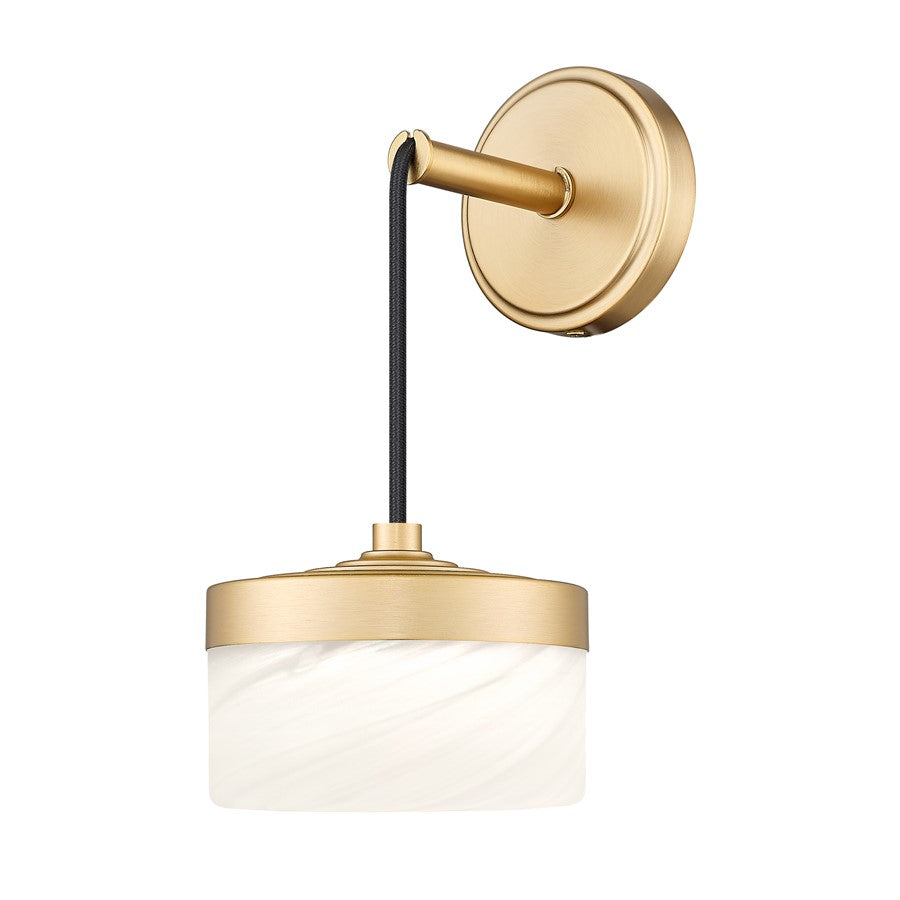 Z-Lite Renaud 1 Light Wall Sconce, Modern Gold/Feathered White - 827S-MGLD-LED