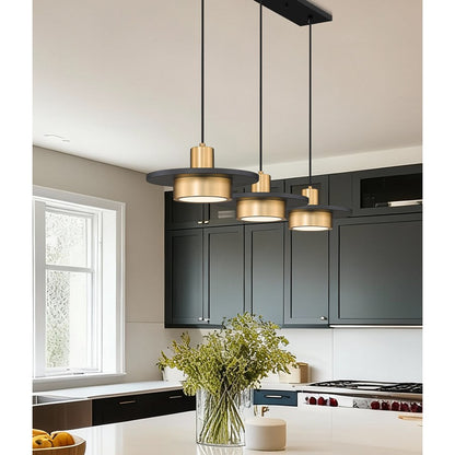 Z-Lite Ludo 3Lt Linear Chandelier, Black/Gold/Frosted
