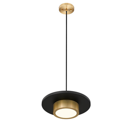 Z-Lite Ludo 1Lt 12" Pendant, Black/Gold/Frosted