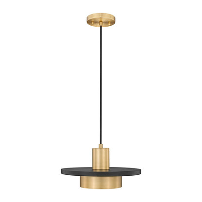 Z-Lite Ludo 1Lt 12" Pendant, Black/Gold/Frosted