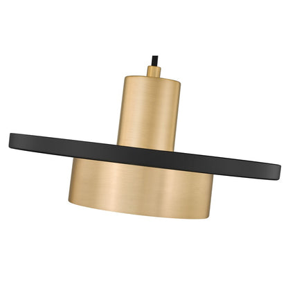 Z-Lite Ludo 1Lt 12" Pendant, Black/Gold/Frosted