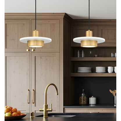 Z-Lite Ludo 1Lt 12" Pendant, White/Gold/Frosted