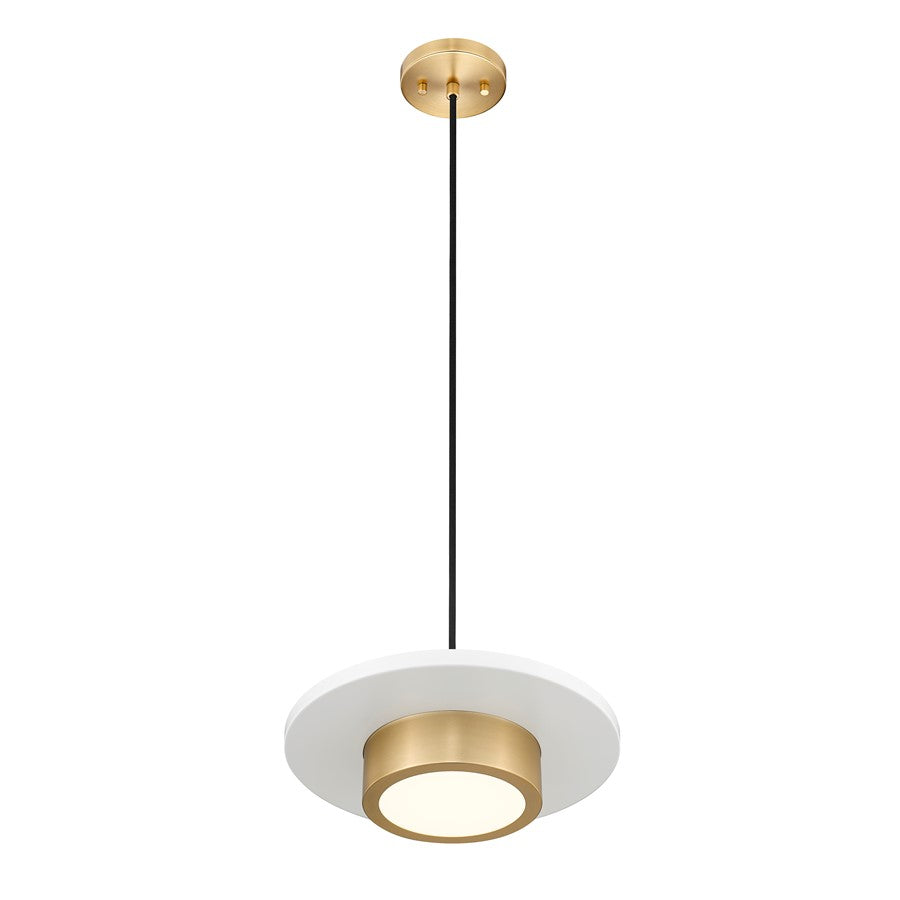Z-Lite Ludo 1Lt 12" Pendant, White/Gold/Frosted
