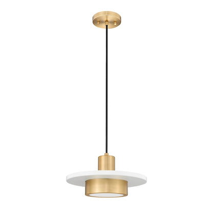 Z-Lite Ludo 1Lt 12" Pendant, White/Gold/Frosted