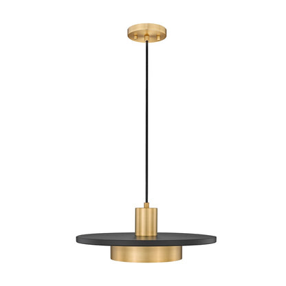 Z-Lite Ludo 1Lt 16" Pendant, Black/Gold/Frosted
