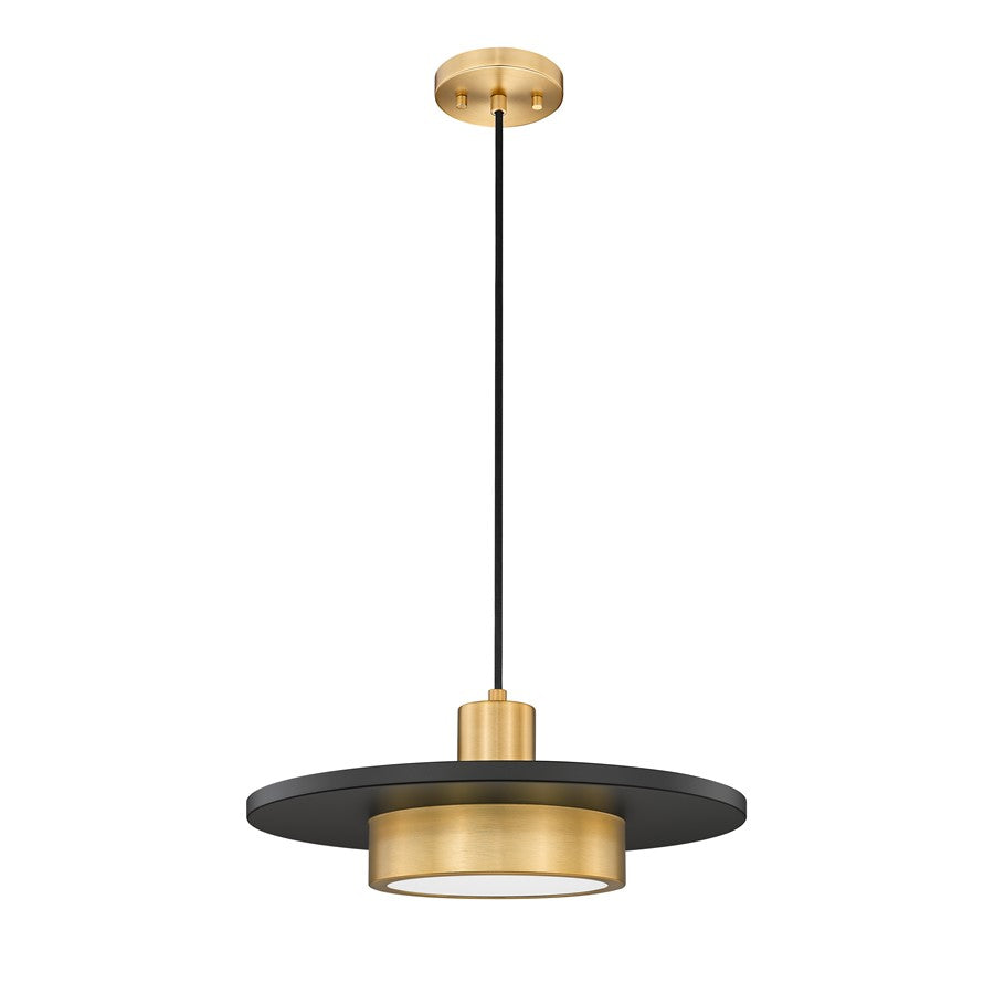Z-Lite Ludo 1Lt 16" Pendant, Black/Gold/Frosted