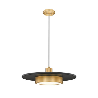 Z-Lite Ludo 1Lt 20" Pendant, Black/Gold/Frosted