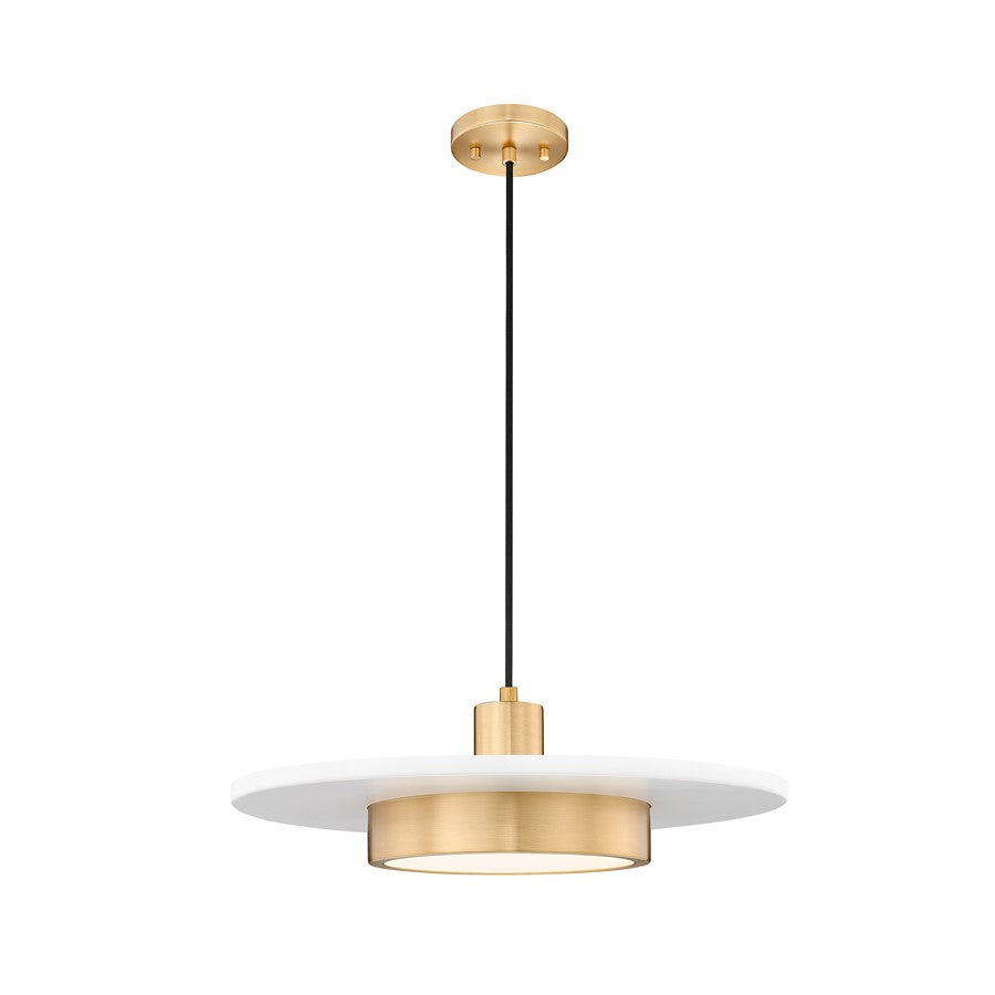 Z-Lite Ludo 1Lt 20" Pendant, White/Gold/Frosted - 829P20-MW-MGLD-LED