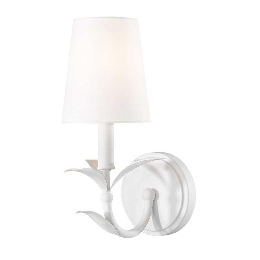 Z-Lite Aslin 1 Light Wall Sconce, Textured White/White - 830-1S-TXWH