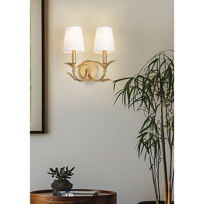 Z-Lite Aslin 2 Light Wall Sconce, Gold Leaf/White